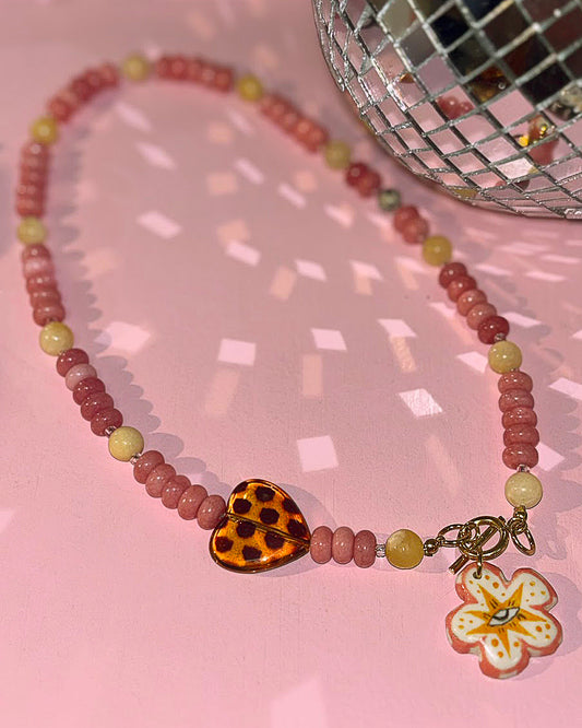 Naszyjnik pastelowy kwiatek