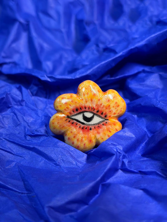 Pierścionek ceramiczny "księżycowy kwiat" płomyczek