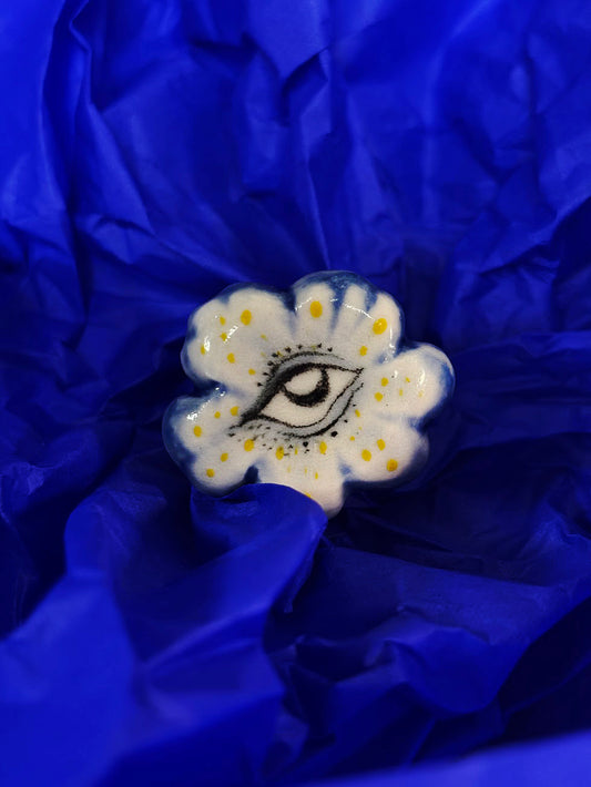 Pierścionek ceramiczny "księżycowy kwiat"