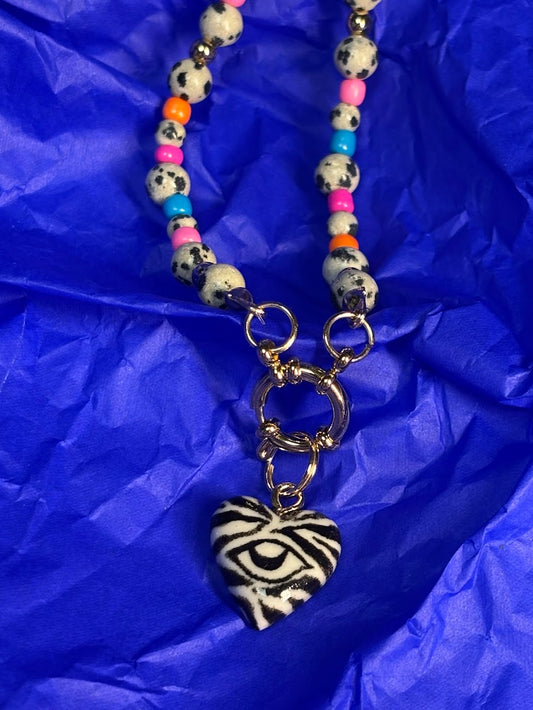 Naszyjnik zebrowe oko