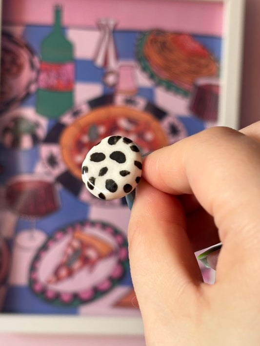 Pierścionek ceramiczny kropeczki