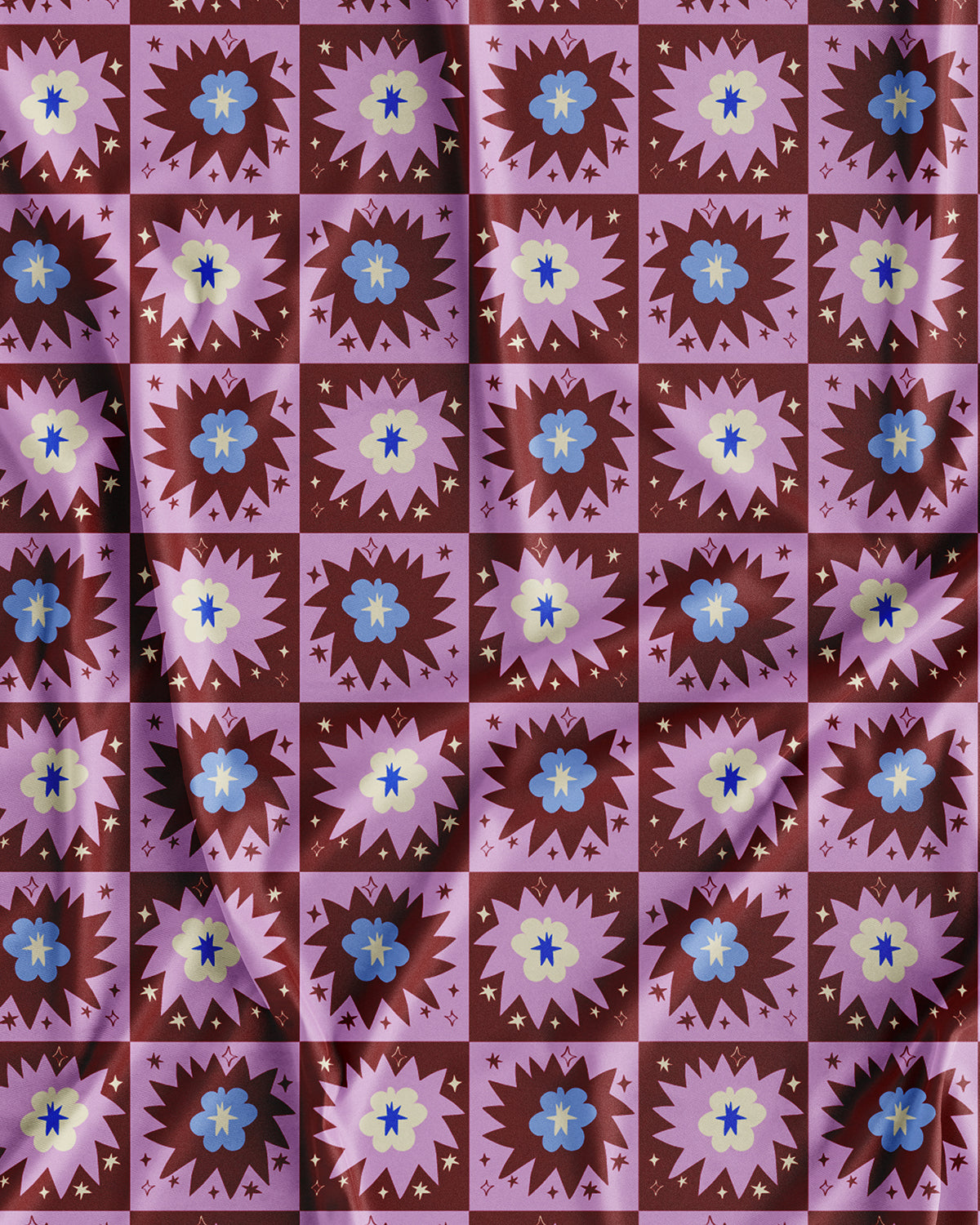 Wzór powierzchniowy Retro Bloom Star Kusik Illustration