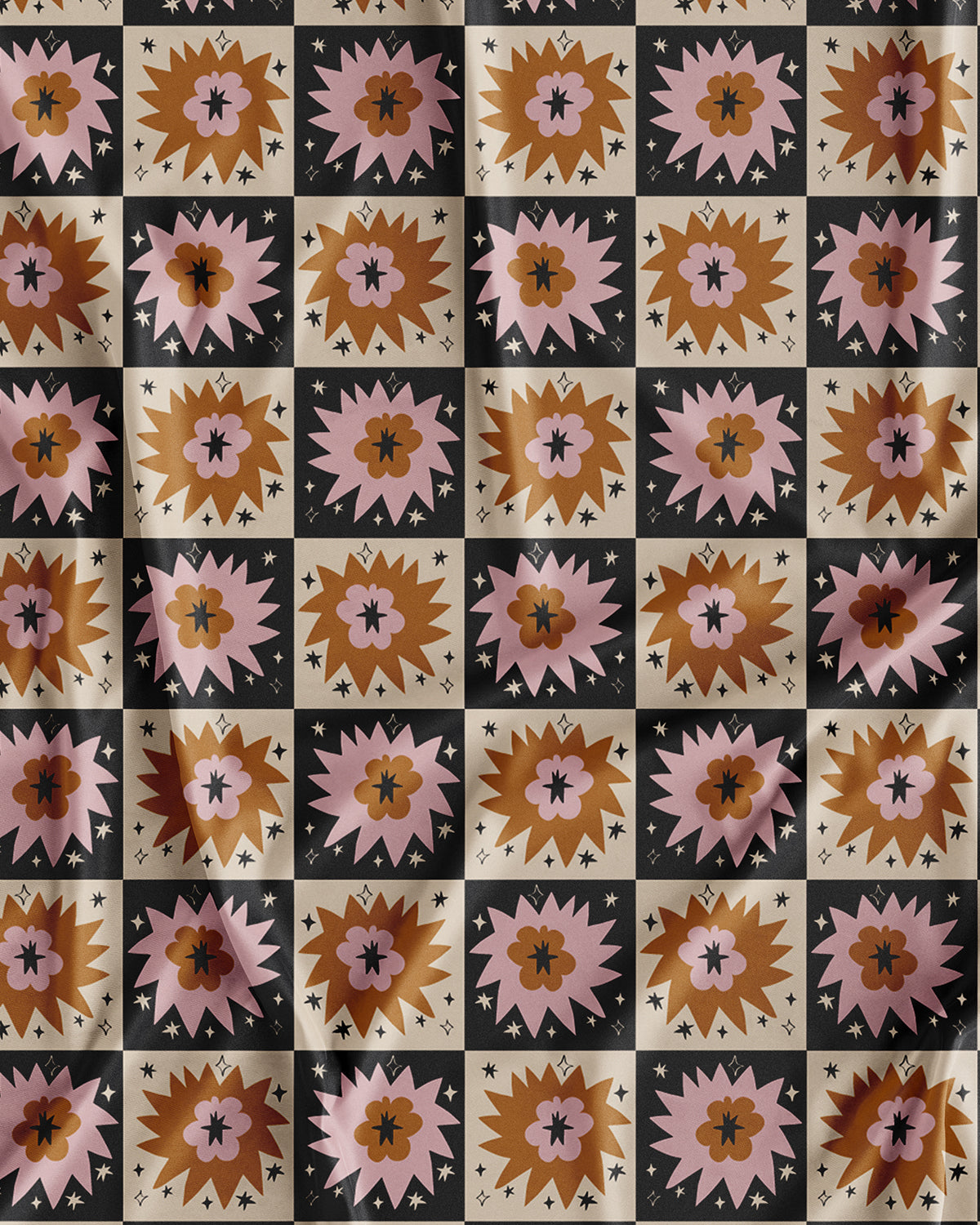 Wzór powierzchniowy Retro Bloom Star Kusik Illustration