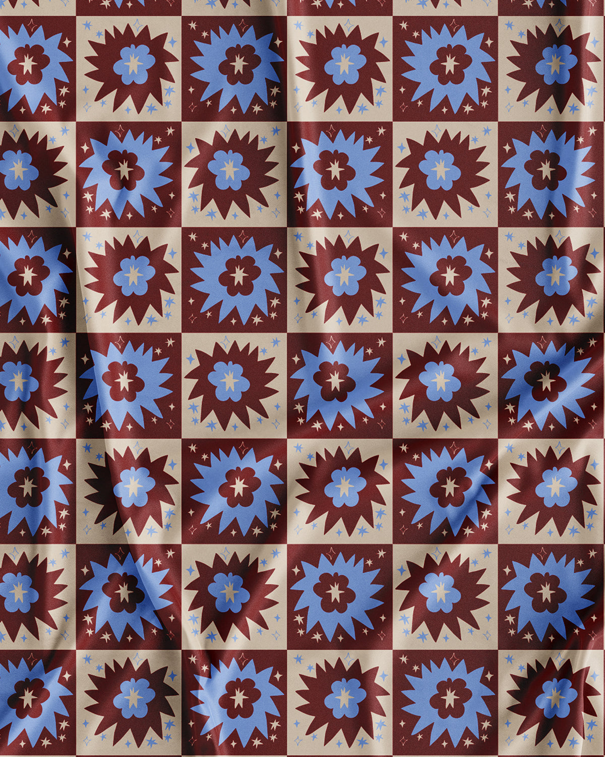 Wzór powierzchniowy Retro Bloom Star Kusik Illustration