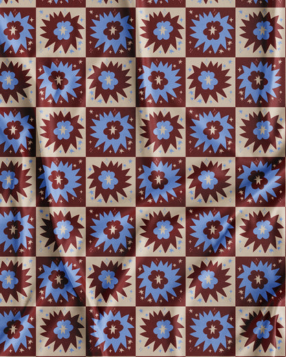 Wzór powierzchniowy Retro Bloom Star Kusik Illustration