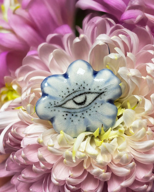 Pierścionek ceramiczny "księżycowy kwiat" Księżycówka