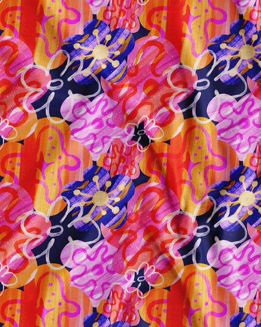 Wzór powierzchniowy - Color floral Kusik Ilustration