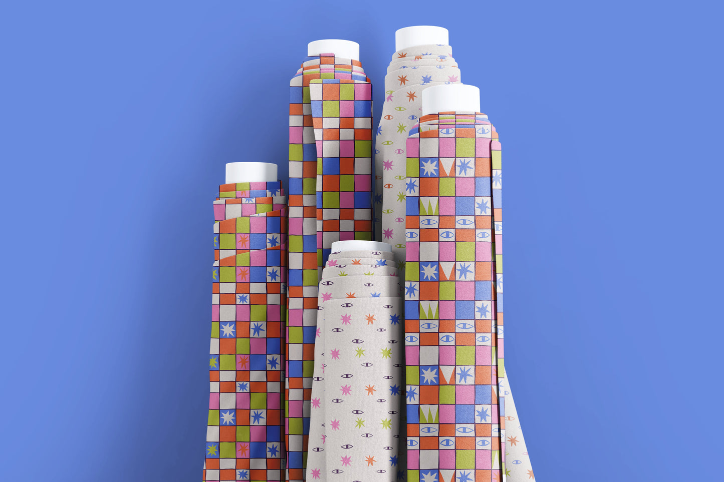 Zestaw 5 wektorowych wzorów powierzchniowych Tryktrak Kusik Illustration