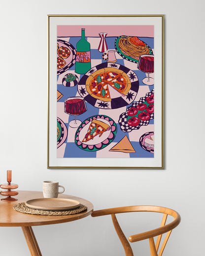 Pizza Party Kusik Illustration